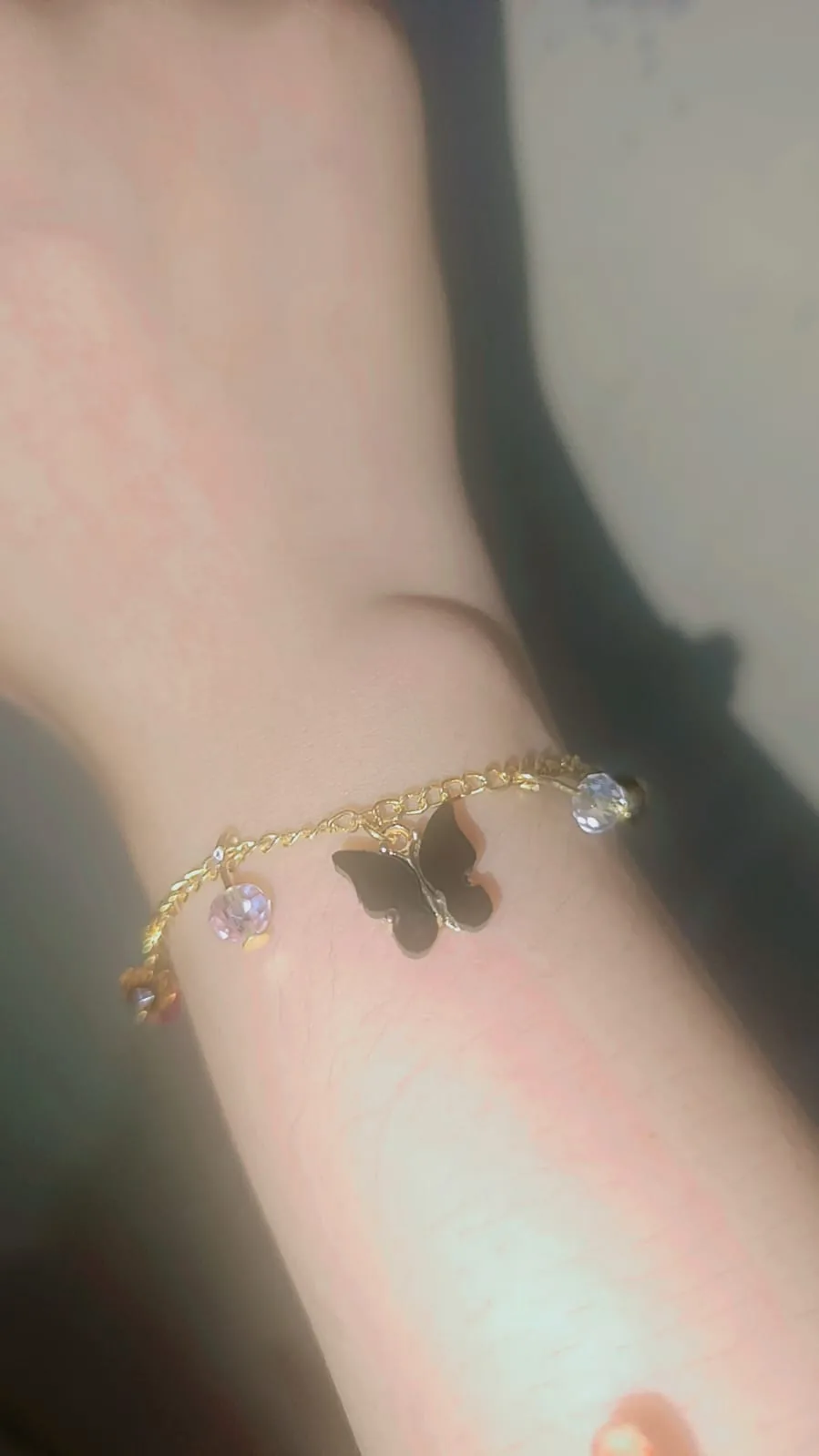 Butterfly & Crystal Beads Bracelet